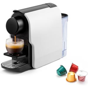 Mini Espresso Machine Compatible for NS Original Line Pods, Compact Capsule Coffee Maker with 20 Bar High Pressure Pump, 22 oz Removable Water Tank (White)