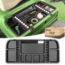 10L0L Golf Cart Under Seat Storage Tray Fits EZGO TXT, RXV, Club Car DS, Club Car Precedent, Yamaha G29, Electric Vehicle with Original Trojan Battery Underseat Organizer Container Holder Plate (Black)
