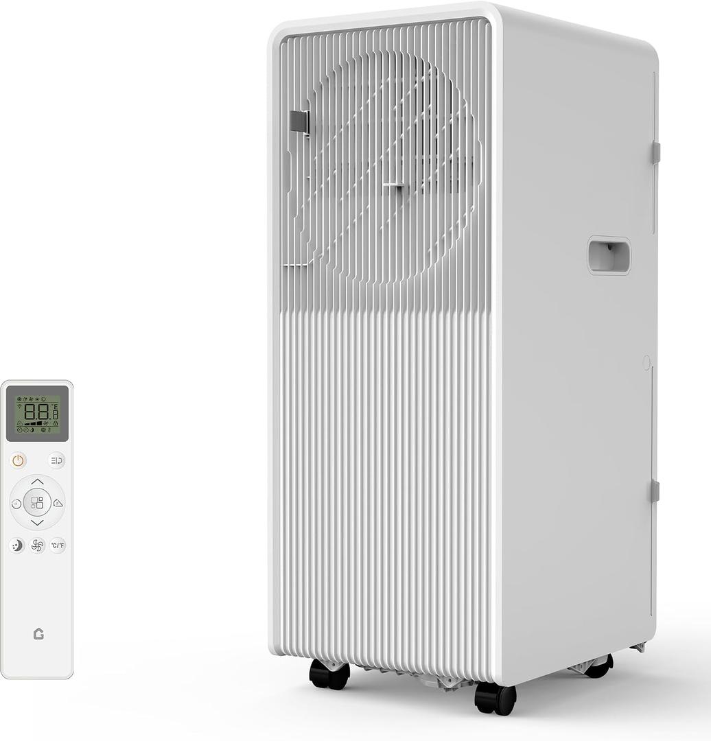 8000 BTU Portable Air Conditioner Powerful Quiet Standing AC Units with Remote Control, Cool, Fan, Dehumidifier, 24H Timer Fast Cooling Up to 350 Sq.F for Rooms Bedroom, Indoor, Kitchen or Office