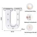 Foaky LED Letter Lights Sign Marquee Light Up Letters Sign for Night Light Wedding/Birthday Party Battery Powered Christmas Lamp Home Bar Decoration(U) (Warm)