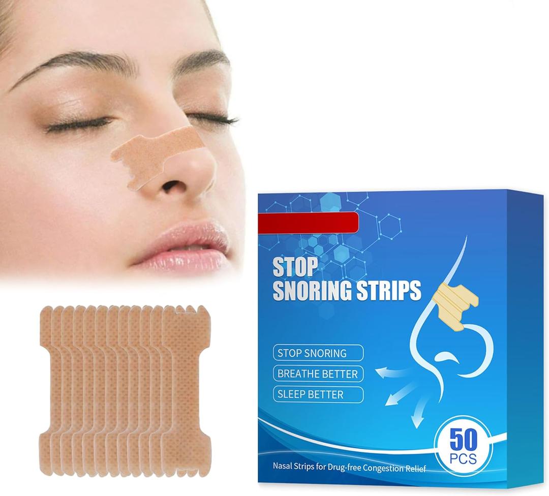 Nasal Strips for Snoring-Help Stop Snoring, Relieve Nasal Congestion,Drug-Free,Deeper Sleep(50 Count)
