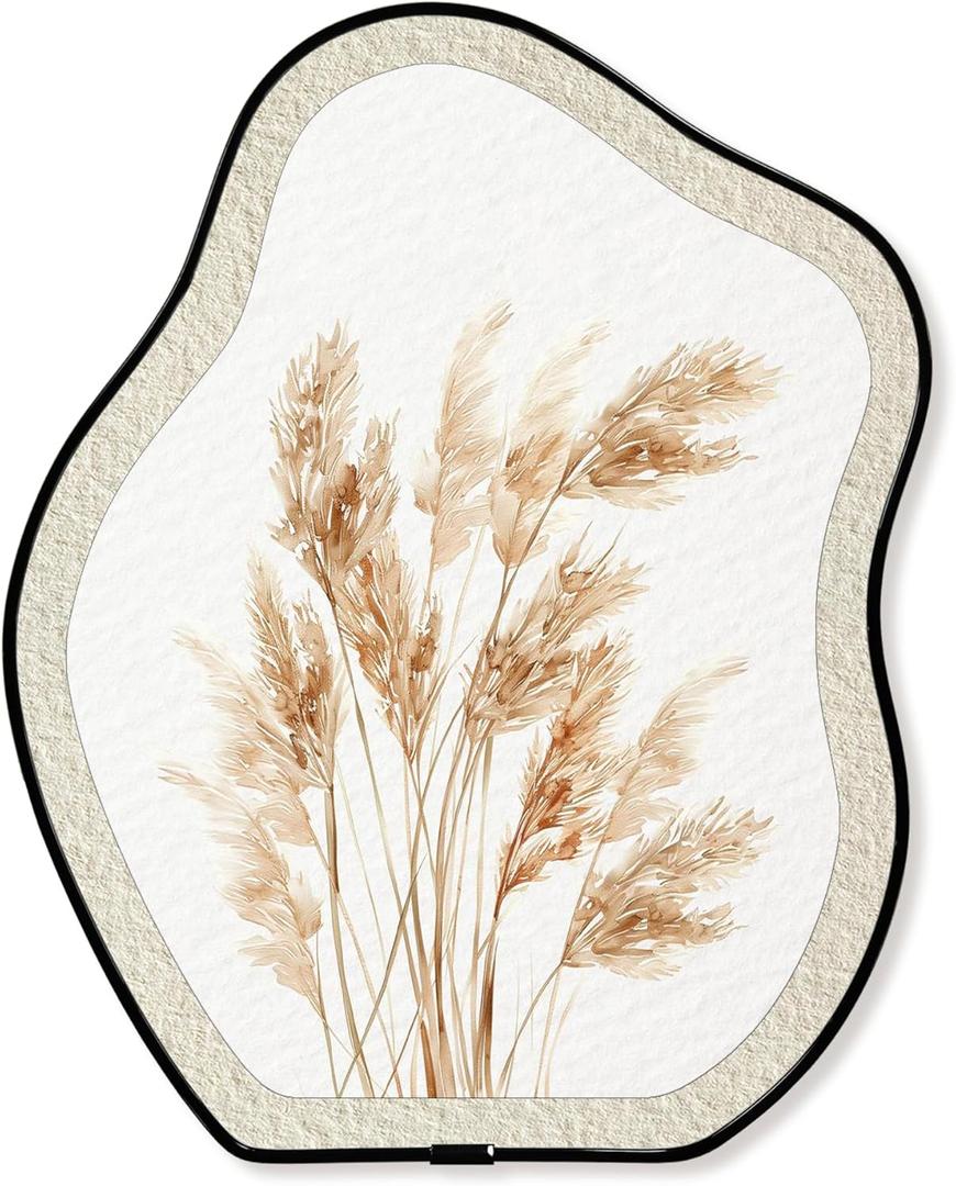 KVEKVE Beige Rustic Fall Botanical Oval Framed Wall Art,Small Boho Wall Decor,Curved Boho Fall Decor,Hanging Or Tabletop, Birthday Gifts For Women,Housewarming Gifts. Living Room Bedroom,8x10inch (Autumn Plants)