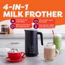 Instant Pot Milk Frother, 4-in-1 Electric Milk Steamer, 10oz/295ml Automatic Hot and Cold Foam Maker and Milk Warmer for Latte, Cappuccinos, Macchiato, From the Makers of Instant 500W, Black
