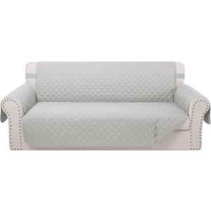 Reversible Oversized Sofa Covers Couch Cover Furniture Protector for Dogs Elastic Straps Water Resistant(XLSofa Light Grey/Light Grey)