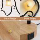 Touch Unique Table Lamp, Creative Cute LED Desk Lamp with USB C+A Ports, 3-Way Dimmable Nightstand Bedside Lamps, for Home Decor & Gifts, Reading, Living Room, Office (Bulb Included)