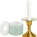 Biedermann & Sons Plain Glass Candle Wax Bobeches, Clear, 2.75 Inch - Set of 12