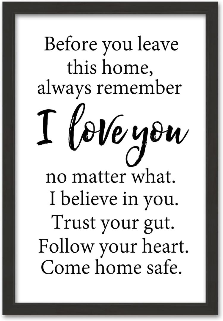 SRSZHIYUE Before You Leave This Home Sign 16"11" Laundry Room Wall decor Dining Room Kitchen Plaque Modern Inspirational Positive for Living Room House Wall Hanging Art (Black)