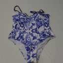 Women's One Piece Swimsuit with Cover Up Sarong Wrap Floral Bathing Suits 1 Piece Swim Suit M