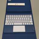 Harvopu Compatible for iPad 11th 10th Generation Case with Keyboard, Folio Cover with Pencil Holder, Multi-Touch Trackpad, 7 Color Backlit, Detachable Keyboard for iPad (A16) 11th/10th Gen (Navy Blue)