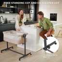 Kinderkraft Nestee UP2 Bedside Crib 2 in 1, Light Gray