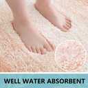 Arotive Microfiber Bathroom Rugs, Shaggy Soft and Absorbent Bath Rug, Non-Slip, Thick Plush Machine Washable Dry Bath Mats for Bathroom, Tub and Shower, 24x16, Peach, Rectangular