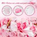 300 PCS Real Pink White Rose Flower Petals Confetti for Wedding Flower Girl to Throw, 2.82oz Freeze Dried Rose Petal for Proposal Centerpieces Romantic Night Decor