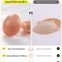 Niidor Ultra Deep V Push Up Adhesive Bra Invisible Self-Adhesive Silicone Bras for Women Air Breathable Reusable Sticky Bras Nude (Beige, M)