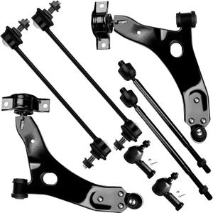 SCITOO 8pcs Front Suspension Kit Lower Control Arm w/Ball Joint Inner Outer Tie Rod End Stabilizer Sway Bar Link Fit 2006-2011 For Ford Focus K80408 K80407