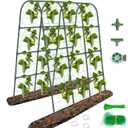 65"×50" Cucumber Trellis for Raised Bed,Tall Metal Arch Garden Trellis for Climbing Plants Outdoor,Vegetables,Plant Support Peas,Fruit,Flower,Grape,Tomato, Bean
