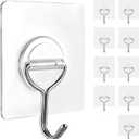2 x Adhesive Wall Hooks for Hanging Heavy Duty Coat - 13LBS (Max) Transparent Waterproof Hook Multiple Uses Stainless Steel Hooks for Shower Kitchen Bathroom Office Utility Hook 10 Pack