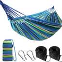 ANYOO Cotton Hammock Portable Camping Hammocks for Hanging Sturdy Garden Comfortable Fabric Hammock with Tree Straps Up to 660lbs with Travel Bag for Camping Outdoor/Indoor Patio Backyard