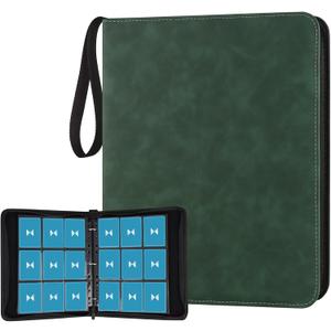 720 Card Binder, Premium Trading Card Binder, 9 Pocket Double Sided Pocket PU Card Collection Binder, Collector Card Album, Card Folder for MTG, TCG, Sports Cards, Game Cards (Dark Green)
