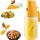 2-in-1 Oil Dispenser & Sprayer for Kitchen, Cooking, Salad, Deep Frying, Vinegar, Barbecue - 500ml Olive Oil Spray Bottle (yellow)