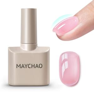 MAYCHAO Pink Builder Gel for Nails, 15ml Nail Strengthener in a Bottle, Nail Extension Hard Gel, Soak Off Long Lasting UV Light Cure (21)
