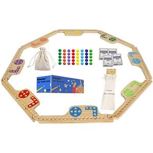 Grhonior Marbles and Jokers Board Game Pegs and Jokers Real Solid Wood (Pine) Game Board Wooden for 2-8 Players 8 Game Boards 8 Colors 40 Marbles 4 Boxes Card : Toys & Games