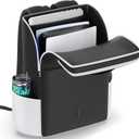 Backpack for PS5/ Slim/ Pro Console, Full Protection PS5 Carrying Case Travel Bag, Large Capacity PS5 Storage Bag for Dual Controllers, PS Portal, Laptop, Game Cards, PS5 Backpack with 3 Cable Pouch (Black & White)