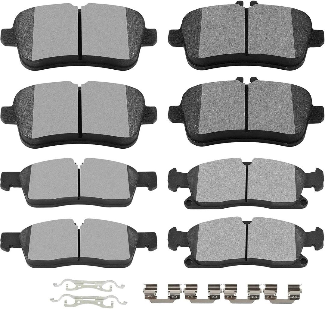 SCITOO D1629 D1630 Front Ceramic & Rear Semi-Metal Brake Pads Sets w/Hardware Fit For Benz For GL350 For GL450 For GLE300d For GLE350 For GLE400 For GLS350d For GLS450 For ML250 For ML350 For ML400
