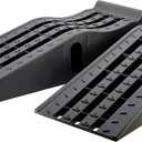 MaxxHaul 50515 6.25" Lift Car Ramps, 2-Pack 13,000lb GVW, Deep Grooved Surface for Stable Tire Placement, Heavy-Duty, Black