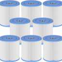 Type I Pool Filter Cartridge 58093 Compatible with Summer Waves Type I P53RX0330000 / P53FX0330000 for 300/330 Gal/H Filter Above Ground Pool Pump (8 Pack)