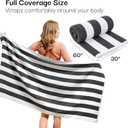 Salt Earth Cotton Striped Beach Cabana Towel, 6 Pack - 30"x60" Quick Dry Towels, Pool Essentials, Travel, Gym & Bathroom Towels, Oversized Beach Vacation EssentialsSteel Grey