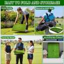 Golf Hitting Mat,Golf Mat for Practice Indoor/Outdoor, High-Elasticity Artificial Turf Mat, Portable Golf Swing Training Mat for Garage Simulator Chipping Driving Training, 16"*23"-10MM