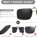 Myiaur Clip on Sunglasses Wear Over Glasses for Men Women Polarized Flip Up Glasses UV400 Protection Metal Frame