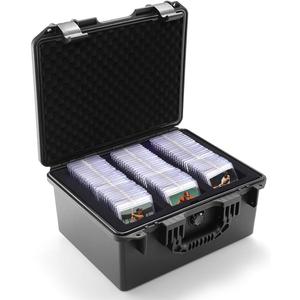 Graded Card Storage Box - Sports Trading Card Slab Case Compatible with PSA CSG SGC Magnetic Card Holder & Top Loaders, Waterproof Boxes - 3 Custom Graded Cards Case Compartments