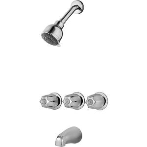 Pfister LG013120 showerhead-Replacement-Parts 3 Tub & Shower Faucet with Metal Knob Handles, Polished Chrome