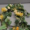 MISSPIN 5.9Ft Eucalyptus Garland with Flowers, Artificial Fake Flower Greenery Spring Garland for Baby Shower Wedding Mantle Table Centerpiece Spring Decor (Yellow)