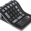 sungwoo Foldable Silicone Keyboard USB Wired Waterproof Rollup Keyboard for PC Notebook Laptop (Black+Grey)