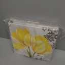 Yellow Gray Picture Wall Art for Bathroom Wall Decor Flowers Canvas Prints Framed 4 Panels (12 x 12 in (4 Piece))