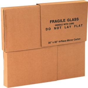 Partners Brand Mirror Boxes, 4-Piece, 30' x 40' x 3 1/2' 1 Piece of 30' x 40', Kraft (1 Set of 4 Pieces)