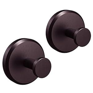 HOME SO Suction Cup Hooks for Shower & Bathroom Towel Holder 2-Pack – Suction Cups Hooks for Hanging Towels, Robes, & Coats - Tiles, Glass Door or Mirror – Shower Hooks & Towel Hooks Organizer - Bronze