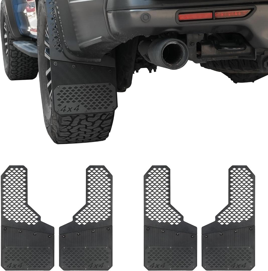 Mud Flaps Heavy-Duty for Pickup Trucks & SUVs, Universal All-Weather Splash Guards, Front & Rear Protection Against Mud, Rocks & Road Debris,Durable for Off-Road Use, 4PCS (OEM Black Style)