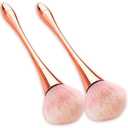 Super Large Mineral Powder Brush Set - Grade Color, 2 Pcs Bronzer Makeup Brush & Soft Fluffy Foundation Brush