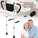 Klvied Bed Rails for Elderly Adults Safety, Bed Side Rails with Non-Slip Handles, Adjustable Bed Cane with Motion Light and Storage Bag, 400LB Gravity Capacity