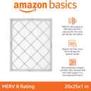 Amazon Basics 20x25x1 Air Filter 6-Pack, MERV 8 AC Furnace Filters, Removes Dust, Electrostatic, Allergen Control (Actual Size: 19.75" x 24.75" x 0.75")