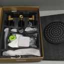 3 Handles Tub Shower Faucet, Bathtub Shower Faucet Set with Tub Spout, Dual 2 in 1 Shower System Complete Tub and Shower Trim Kit, Matte Black