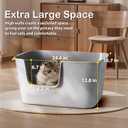 LivLab Mker XL Cat Litter Box with High Sides, 24.6 in, Gray