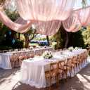 6 Panels Blush Pink Ceiling Drapes for Weddings Ceiling Drape 5ftx20ft Chiffon Ceiling Curtains Sheer Draping Fabric for Wedding Birthday Party Anniversary Ceremony Stage Drapery Decor
