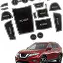 XITER for Nissan Rogue 2021 2022 2023 2024 2025 Car Accessories Cushion Non-Slip Gate Slot Pad Cup Mat Car Interior Door Slot Pad Automotive Decoration 17pcs/Set(White)