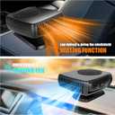 Car Heater, Portable Electronic Auto Fan Heater 12V 200W 2 in 1 Heating/Cooling Function Fast Heating Car Defrost Defogger, Black