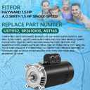 UST1152 Pool Pump Motor 1.5 HP Compatible with Hayward Super Pump, Super II, Max-Flow Northstar Jacuzzi Magnum Pumps, Round Flange Pool Pump Motor 56J Frame 1 1/2 Horsepower Single Speed 3450 RPM