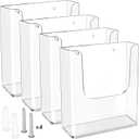 MaxGear Brochure Holder 8.5x11 Wall Mount, 4 Pack Acrylic Pamphlet & Flyer Holder, Clear Plastic Magazine Literature Organizer for Office, School, Hotel, Exhibition